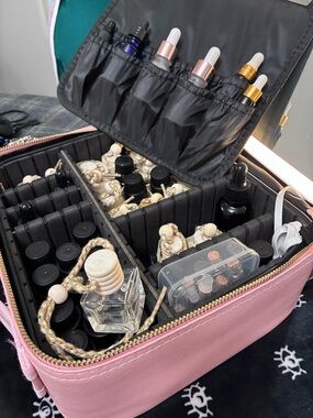 Pink Travel Makeup & Skincare Organizer Case